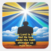 主は光のステッカーを輝かせなさい スクエアシール (正面)
