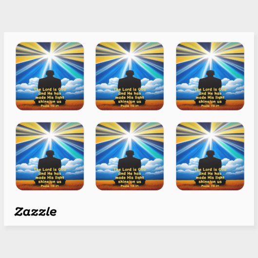 主は光のステッカーを輝かせなさい スクエアシール (シート)