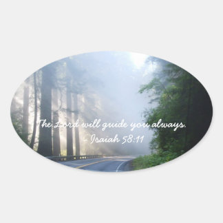 主は常にあなたを導く 楕円形シール