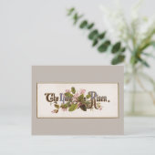 主は復活されたヴィンテージ聖書タイポグラフィ ポストカード (スタンド正面)