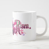 主は復活したヴィンテージイースターアートマゼンタピンク ジャンボコーヒーマグカップ (右)