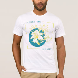 主は復活した！ - イエロー + ティール リリー Tシャツ