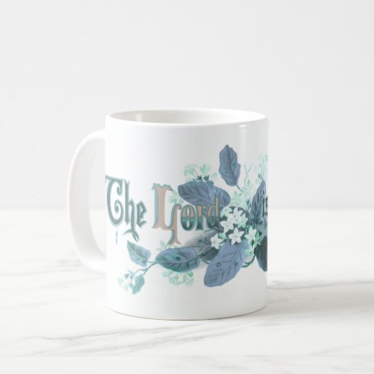 "主は復活した"ヴィンテージイースターアート光ティール（緑がかった色） コーヒーマグカップ (正面左)