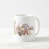 「主は復活した」ヴィンテージ イースターの花 コーヒーマグカップ (正面右)