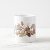 「主は復活した」ヴィンテージ イースターの花 コーヒーマグカップ (中央)