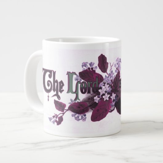 「主は復活した」 ヴィンテージ イースター アート ナスの卵 ジャンボコーヒーマグカップ (正面左)