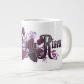 「主は復活した」 ヴィンテージ イースター アート ナスの卵 ジャンボコーヒーマグカップ (正面右)