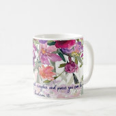 主は忠実な水色のフローラ・クリスチャン コーヒーマグカップ (正面右)