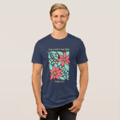 主は我が光 - 詩篇27:1 花のクリスマス トライブレンドTシャツ (正面全面)