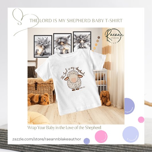 主は我が子羊よ 細身のジェージーTシャツ ベビーTシャツ