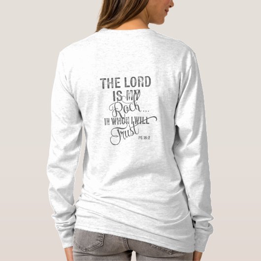 主は我が岩 詩篇18:2 Tシャツ (裏面)