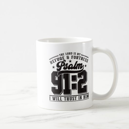 主は我が避け所と砦 – 詩篇 91_2 コーヒーマグカップ (右)
