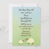 主は私たちの羊飼い シープ ベイビー シャワーの招待状 招待状 (裏面)