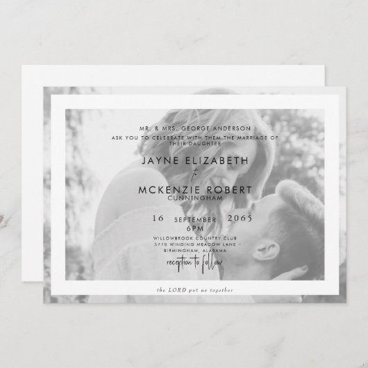 主は私たちを一緒に水平方向の写真 招待状 (正面/裏面)