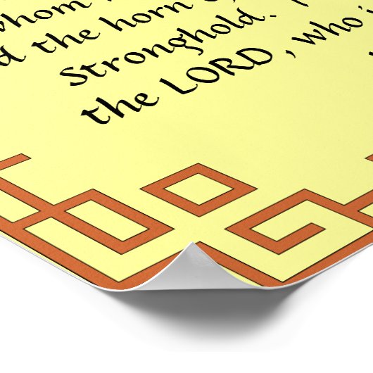 主は私のロックバイブル引用文祈りの言葉 ポスター (角)