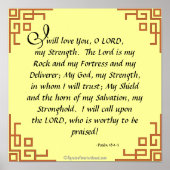 主は私のロックバイブル引用文祈りの言葉 ポスター (正面)