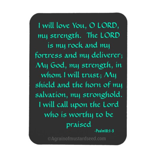 主は私のロックバイブル引用文 マグネット (縦)