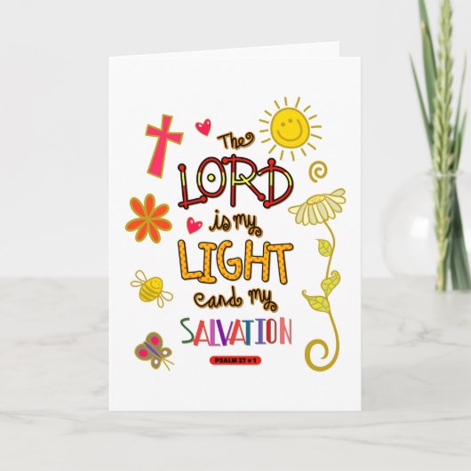主は私の光と私の救いの聖句である カード (正面)