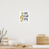 主は私の力と私の歌の金ゴールドプリント ポスター (キッチン)