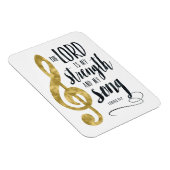 主は私の力と私の歌の金ゴールドプリント マグネット (右側)