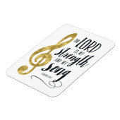 主は私の力と私の歌の金ゴールドプリント マグネット (左側)