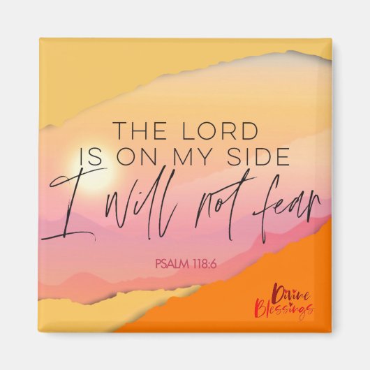 主は私の味方で、私は恐れることはない マグネット (正面)