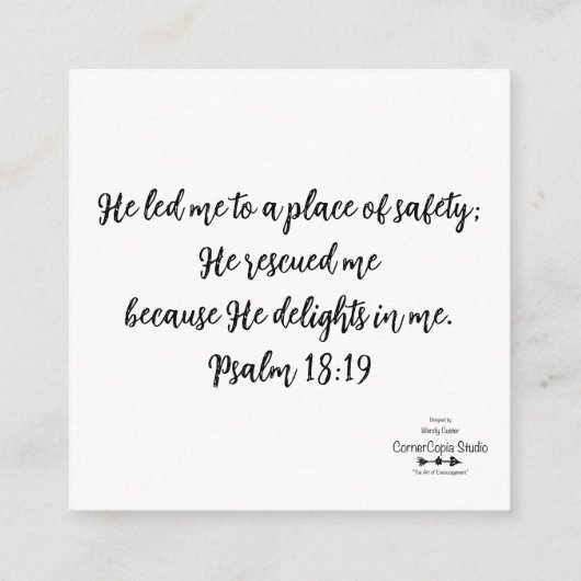 主は私の囲いカードを喜ぶ エンクロージャーカード (裏面)