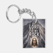 主は私の岩である：詩篇18:2 キーホルダー (正面左)