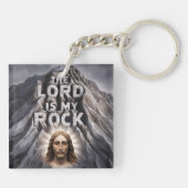 主は私の岩である：詩篇18:2 キーホルダー (裏面)