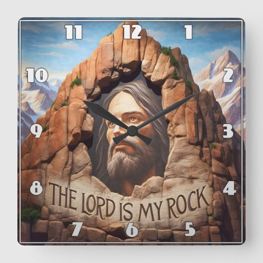 主は私の岩 スクエア壁時計 (正面)