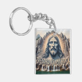 主は私の岩;詩篇18;2背が高い キーホルダー (正面左)