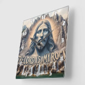 主は私の岩;詩篇18;2背が高い スクエア壁時計 (傾斜)