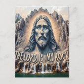 主は私の岩；詩篇18;2背が高い ポストカード (正面)