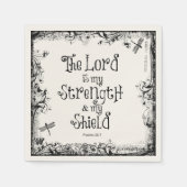 主は私の強い聖書の聖句 スタンダードカクテルナプキン (正面)