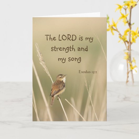 主は私の強さと歌の聖なる書物、 経典ソングバード カード (黄色い花)