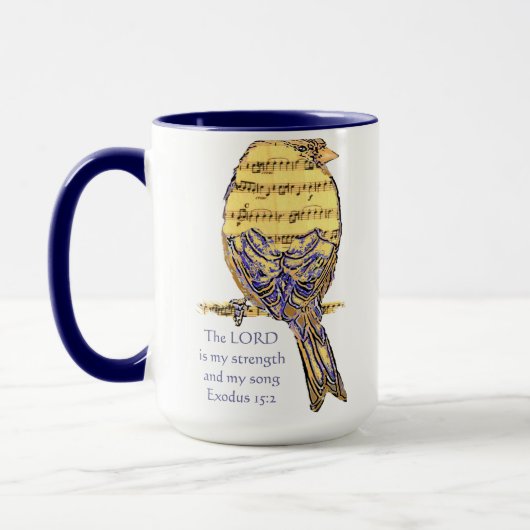 主は私の強さと歌の聖なる書物、 経典 マグカップ (左)