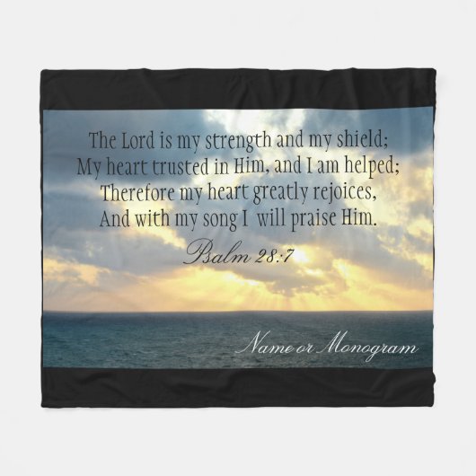 主は私の強さの賛美歌のクリスチャンの聖書です フリースブランケット (正面(横))