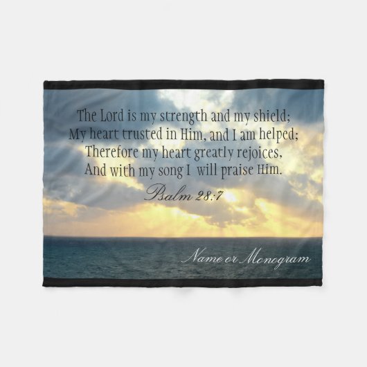 主は私の強さの賛美歌のクリスチャンの聖書です フリースブランケット (正面(横))