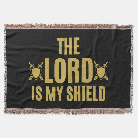 主は私の盾の引用文 スローブランケット (正面)