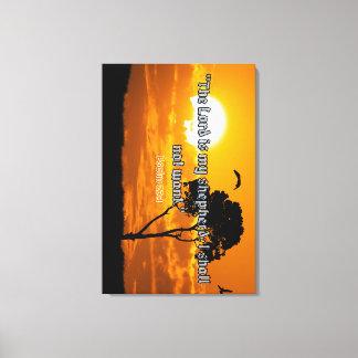 "主は私の羊飼いだ – 詩篇23:1キリスト教の蘇 キャンバスプリント