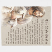 主は私の羊飼いだ – 23詩篇 フリースブランケット (正面(横))