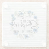 主は私の羊飼いだ | Psalm 23:1聖書の詩 ガラスコースター (裏面)