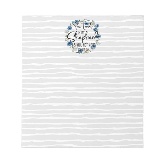 主は私の羊飼いだ | Psalm 23:1聖書の詩 ノートパッド (正面)