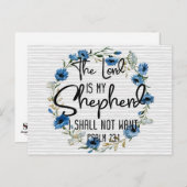 主は私の羊飼いだ | Psalm 23:1聖書の詩 ポストカード (正面/裏面)