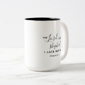 主は私の羊飼いであり、私はクリスチャンを望まない ツートーンマグカップ (正面右)