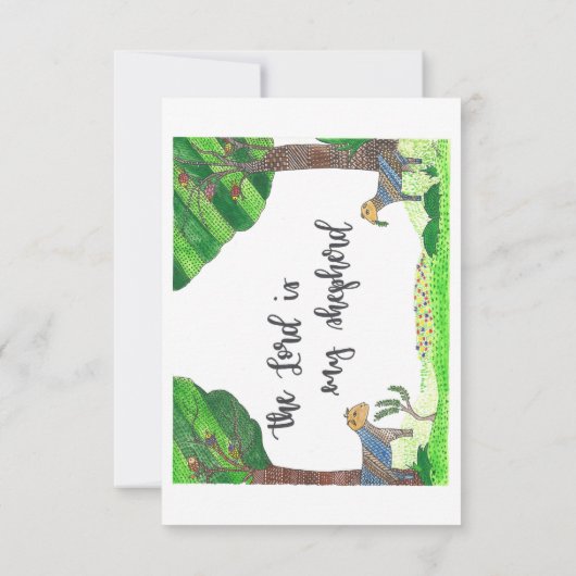 主は私の羊飼いのカード サンキューカード (裏面)