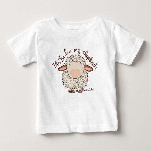 主は私の羊飼いのベビー素晴らしジャージーTシャツ ベビーTシャツ (正面)