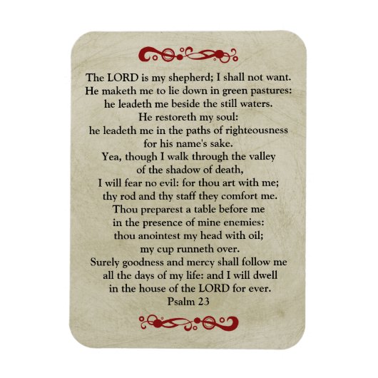 主は私の羊飼いのヴィンテージ マグネット (縦)