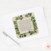 主は私の羊飼いの祈りの言葉 スクエアシール (封筒)