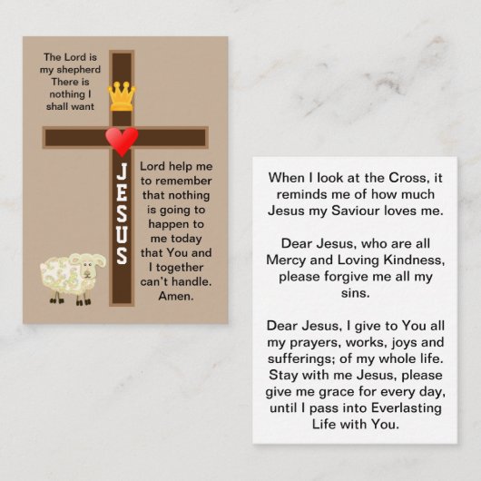 主は私の羊飼いの祈りの言葉 名刺 (正面/裏面)